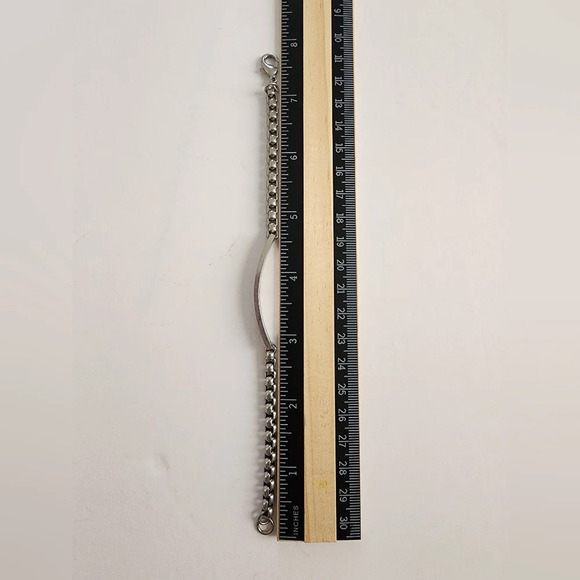 DKNY, Menswear Bar Tag Chain Bracelet Silver Tone Single Lenght Preloved - Picture 7 of 13